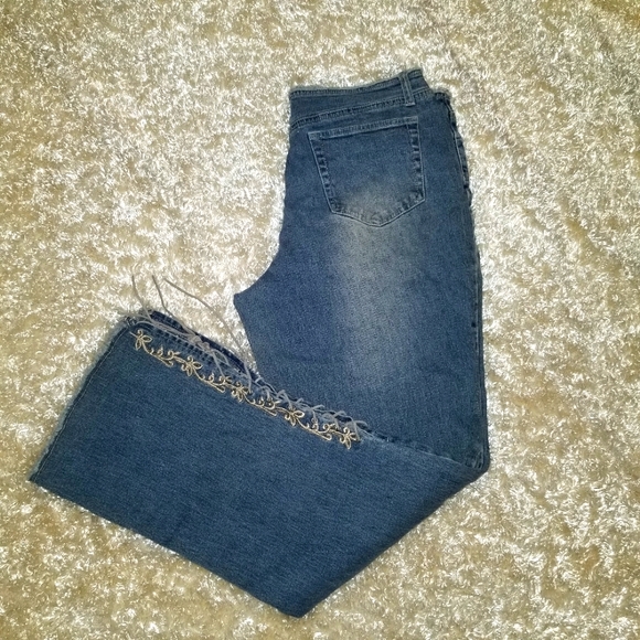 LA Blues Y2k Lace Up Hi Rise Flare Jeans Spandex Blend Sz 10 (30x30) - Picture 1 of 10